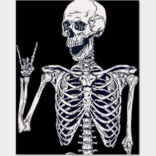 Rock on Skeleton Posters and Art